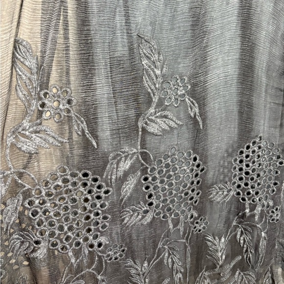 Soft Surroundings Charcoal Gray Silk Tank Dress w Embroidery and Viscose Liner - Picture 15 of 15